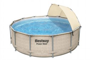 בריכת BESTWAY אולטרה עגולה קוטר 396 עומק 107 דמוי ראטן +צלון, דגם 5614V+משאבת פילטר 530 גלון+כיסוי+סולם בריכת BESTWAY אולטרה עגולה קוטר 396 עומק 107 דמוי ראטן +צלון, דגם 5614V+משאבת פילטר 530 גלון+כיסוי+סולם