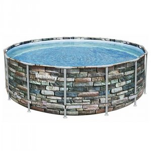 בריכת BESTWAY/בסט וואי 427X122 ס"מ דמוי אבן דגם 56993 BESTWAY בריכת BESTWAY/בסט וואי 427X122 ס"מ דמוי אבן דגם 56993 BESTWAY
