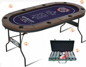 חבילת פרימיום - שולחן פוקר BRAVO 180 ס"מ (8 שחקנים) + ערכת פוקר 300 ז'יטונים חבילת פרימיום - שולחן פוקר BRAVO 180 ס"מ (8 שחקנים) + ערכת פוקר 300 ז'יטונים