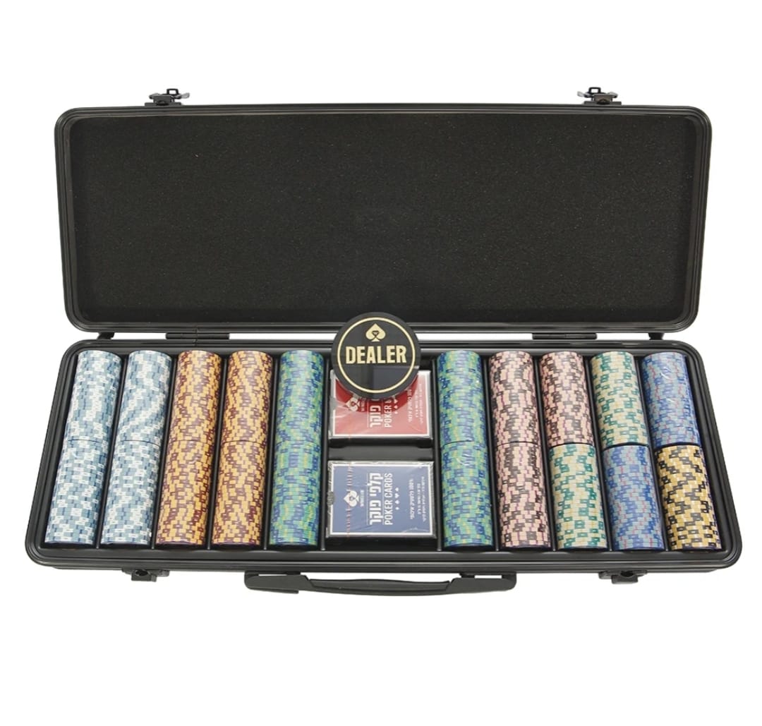 מזוודת פוקר מקצועית 500 זיטונים חימר -MONTE CARLO CLUB LOW - ערך החל מ-1$