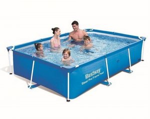 בריכת עמודים מלבנית 259X170X61 BESTWAY דגם 56403 בריכת עמודים מלבנית 259X170X61 BESTWAY דגם 56403